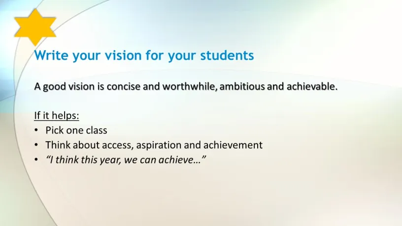 Teacher Training Vision